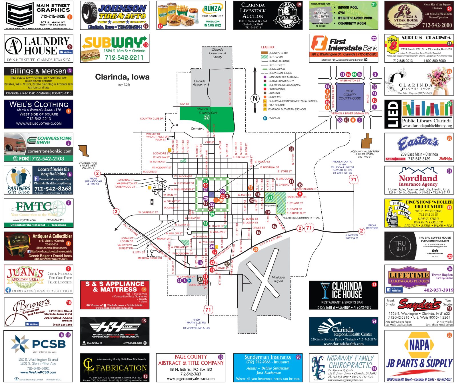 Community Information Clarinda Chamber Of Commerce Clarinda Map 1 1600x1339 